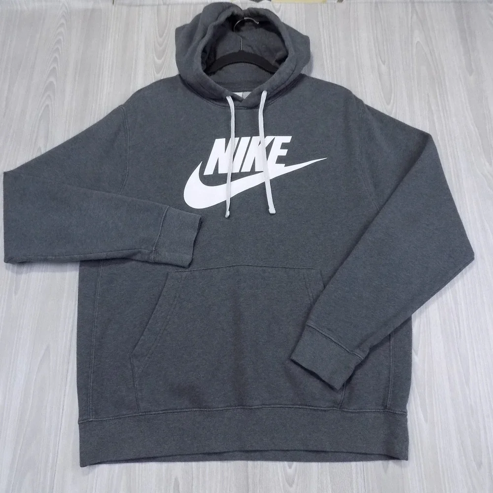 Nike Sportswear Club Fleece Hoodie Mens M Charcoal Grey BV2973-071 EUC